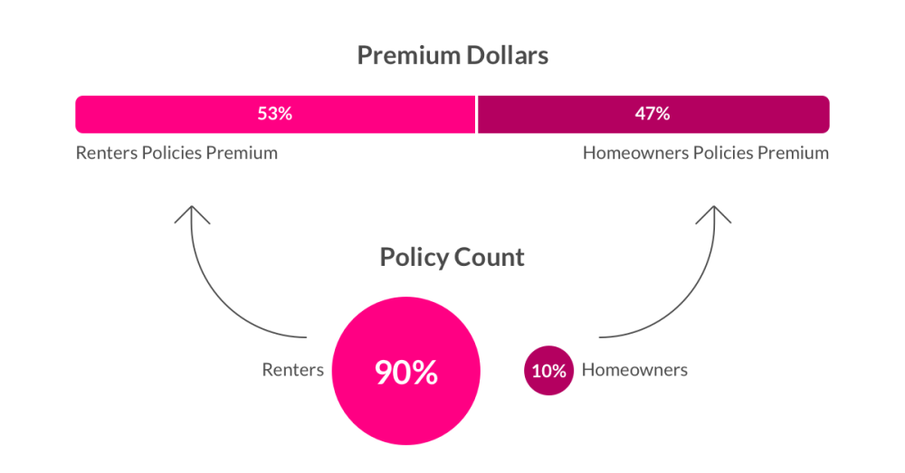 Lemonade Insurance Policy Count by Premium Dollars