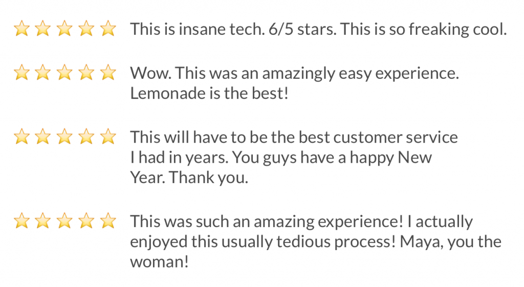 Lemonade customer experience AI review