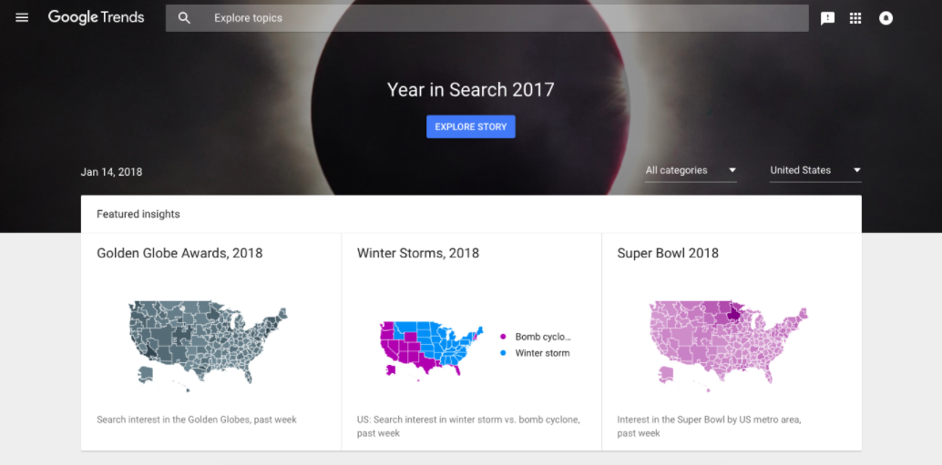 Google Trends - Winter Storms Visualization