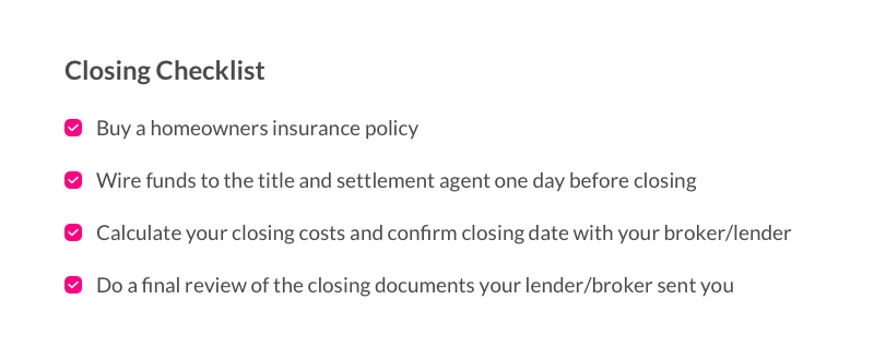 A list of things to do before closing your mortgage