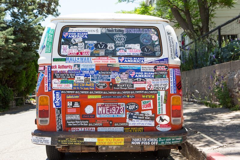 overdoing it with bumper stickers