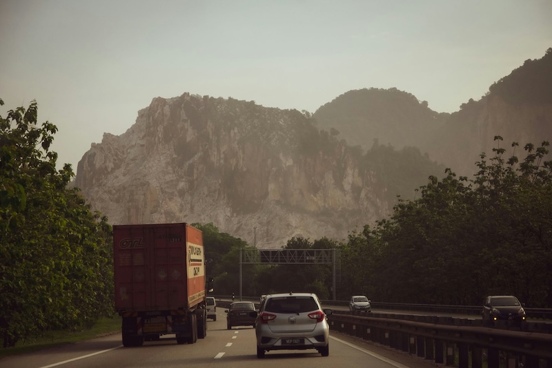 if you can't see a trucks mirrors, they can't see you. 