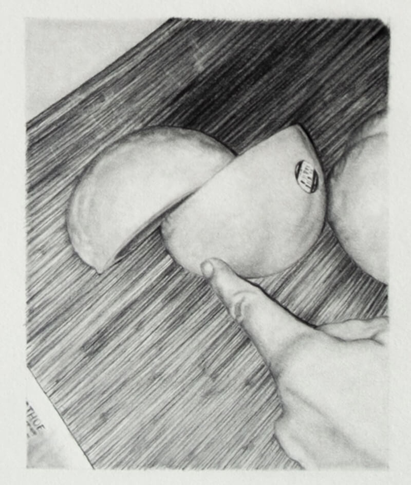 "Push," a graphite drawing by Ian Thomas Miller for sale on Got It For Cheap.