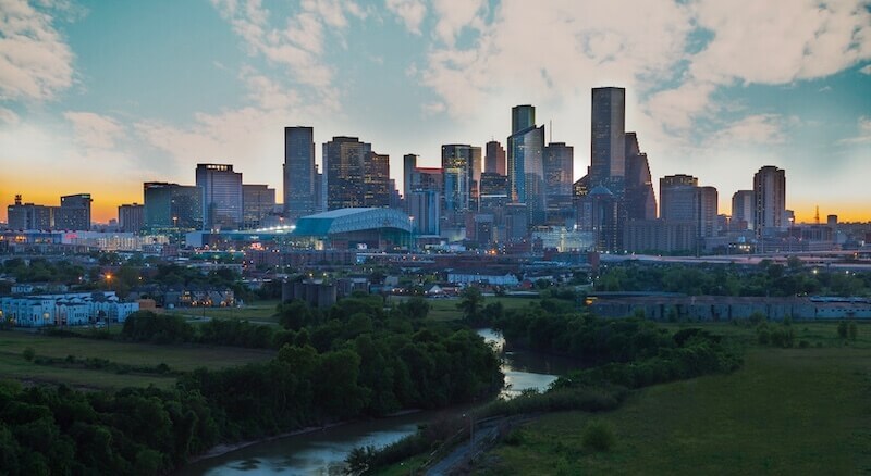 View of downtown Houston from the East River site. Courtesy: Shannon O’Hara and Midway