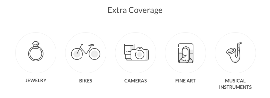 Add extra coverage to your policy for things like bikes, jewelry, cameras, and more.