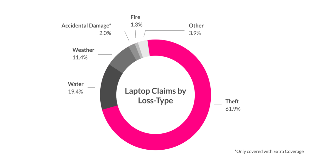 Laptop claims by loss-type