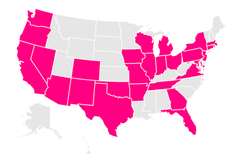 This is where Lemonade Renters is available in the US.
